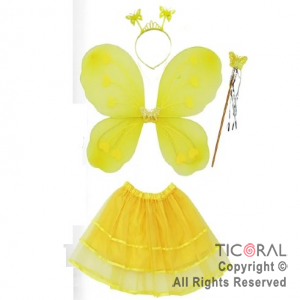 SET MARIPOSA AMARILLO 4 PIEZAS x 1